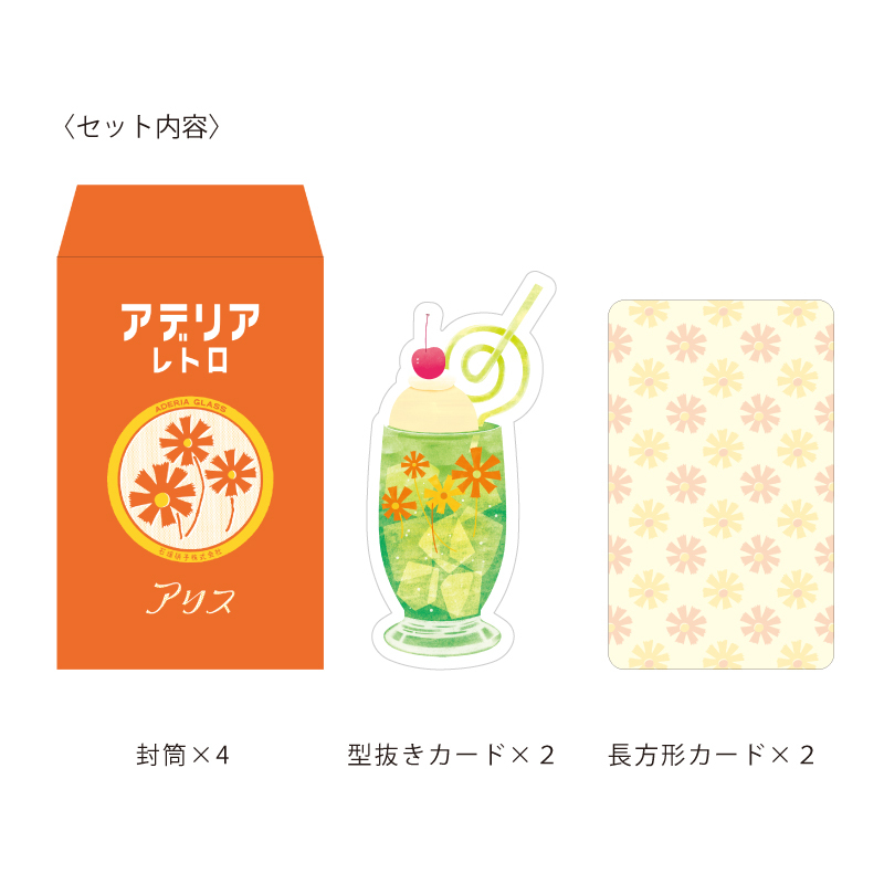 Aderia Retro x Ryu-Ryu Mini Card and Envelope Set－Alice (Japanese Stationery Brand)