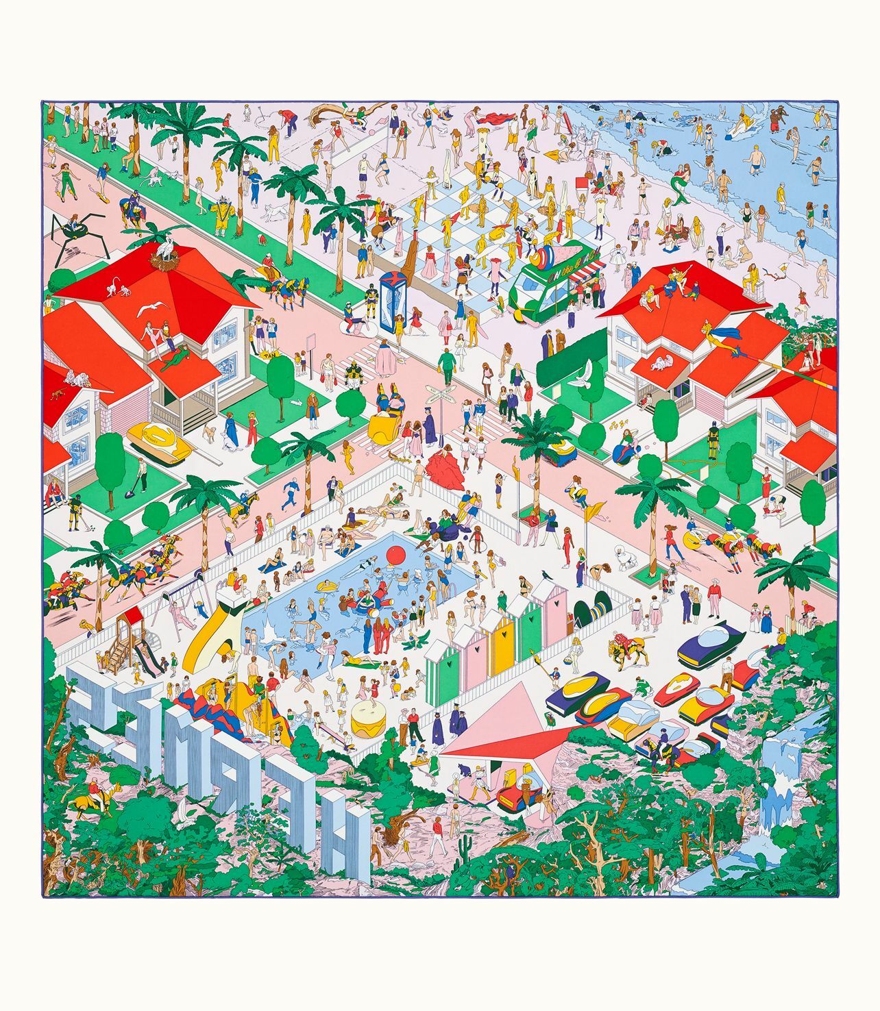 Scarf 100% soie 90 x 90cm