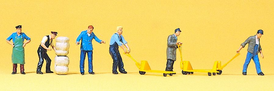 Preiser 10255 HO規 帶托盤車的貨艙工作人員
