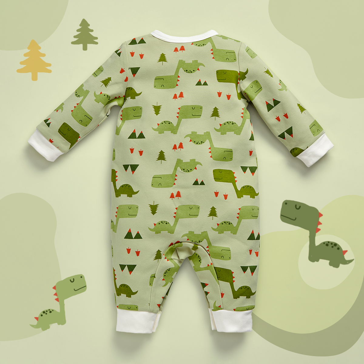 牛油果方包恐龍長袖連身衣