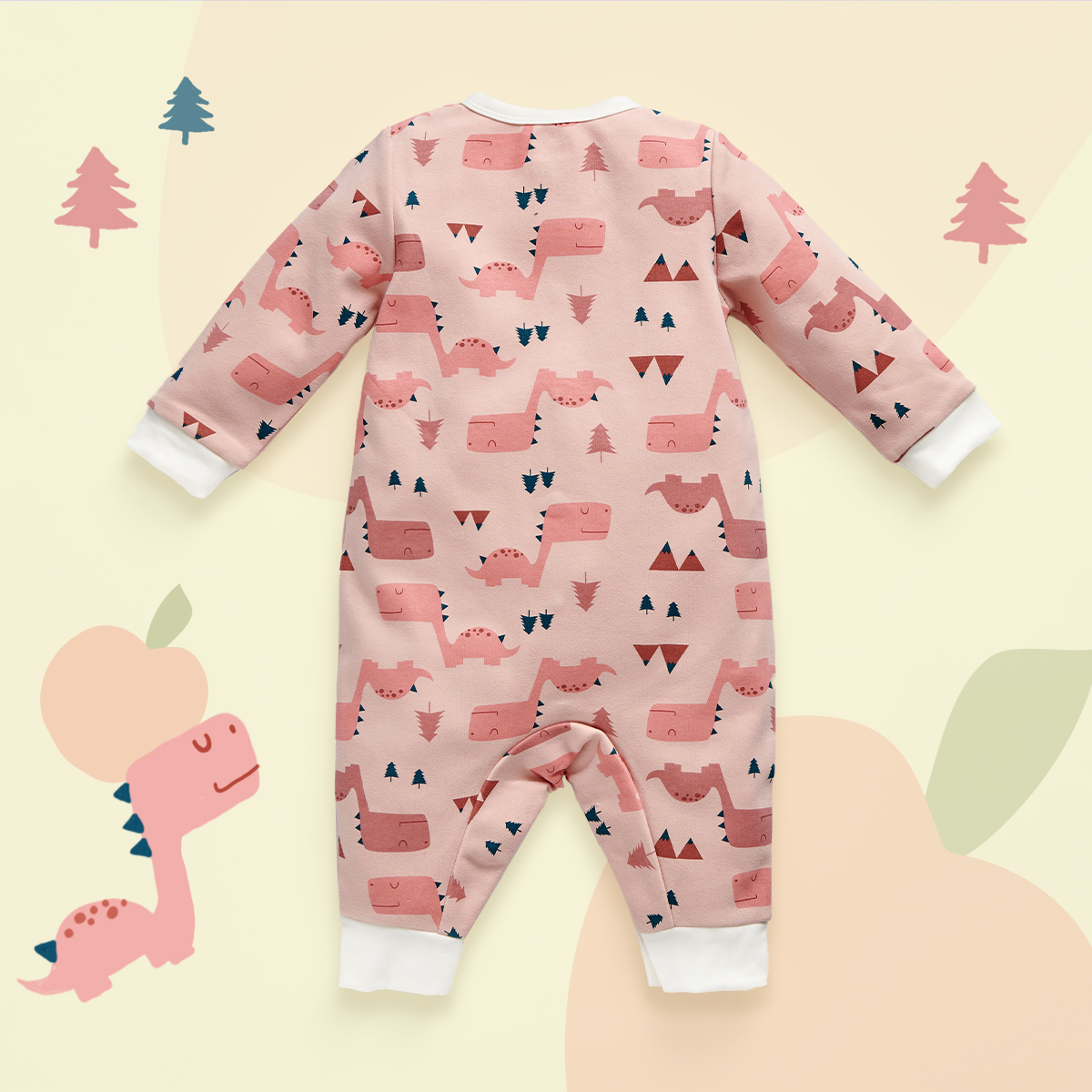 蜜桃方包恐龍長袖連身衣