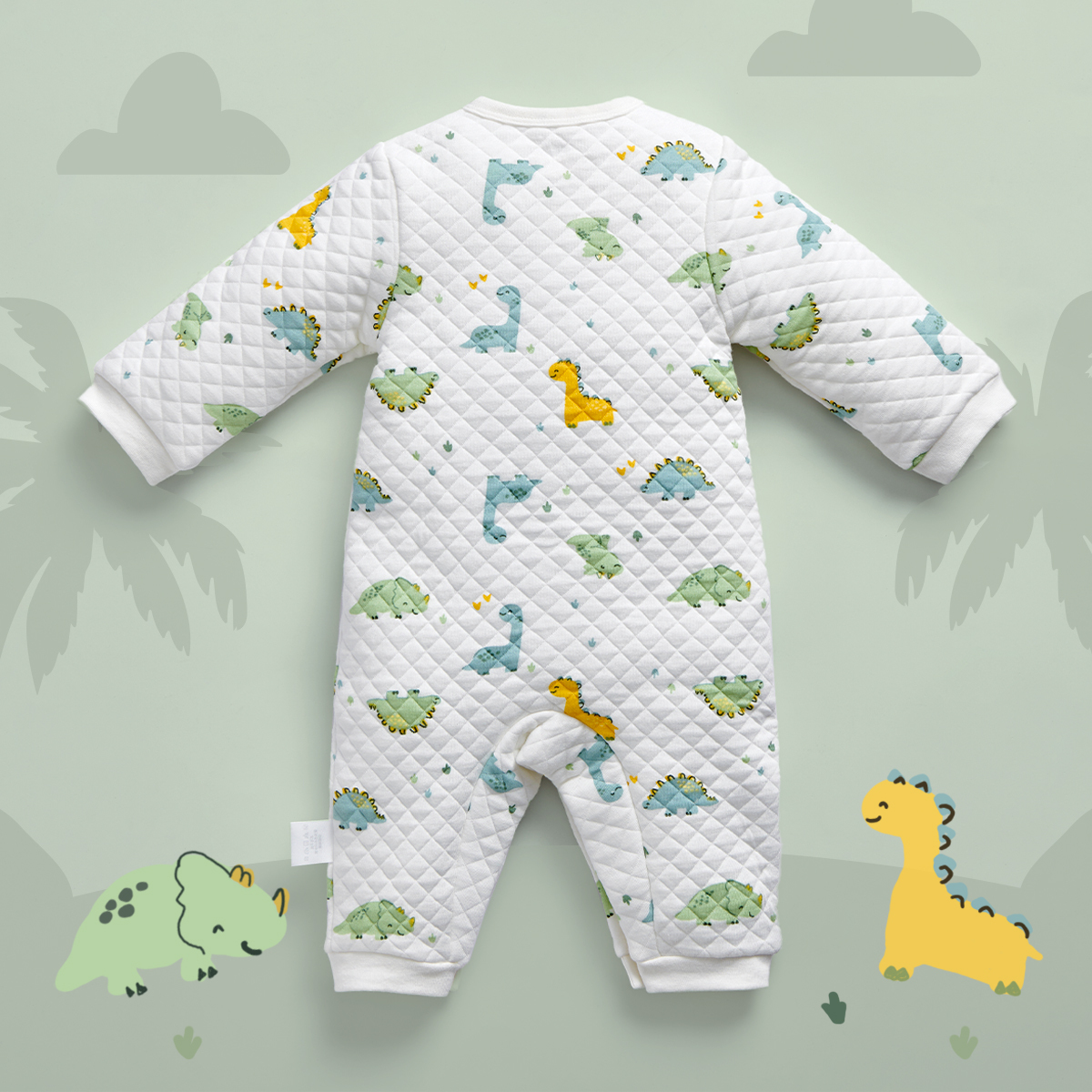 恐龍樂園長袖夾棉連身衣