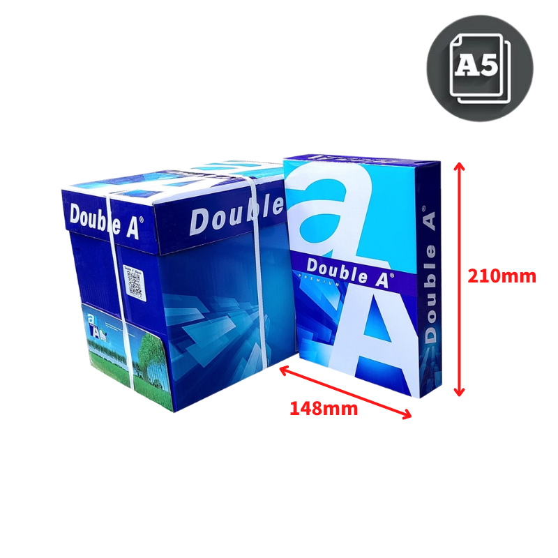 [特別大小] Double A 影印紙 A5 80gsm 原箱(10包) -適合打印單, 收據及Waybill