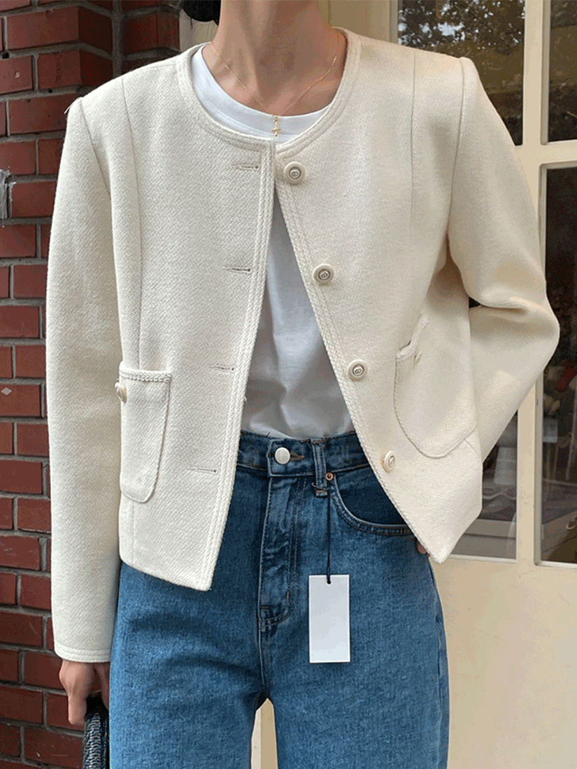 氣質貴婦開襟磨毛外套 [ 2色 / Free ]