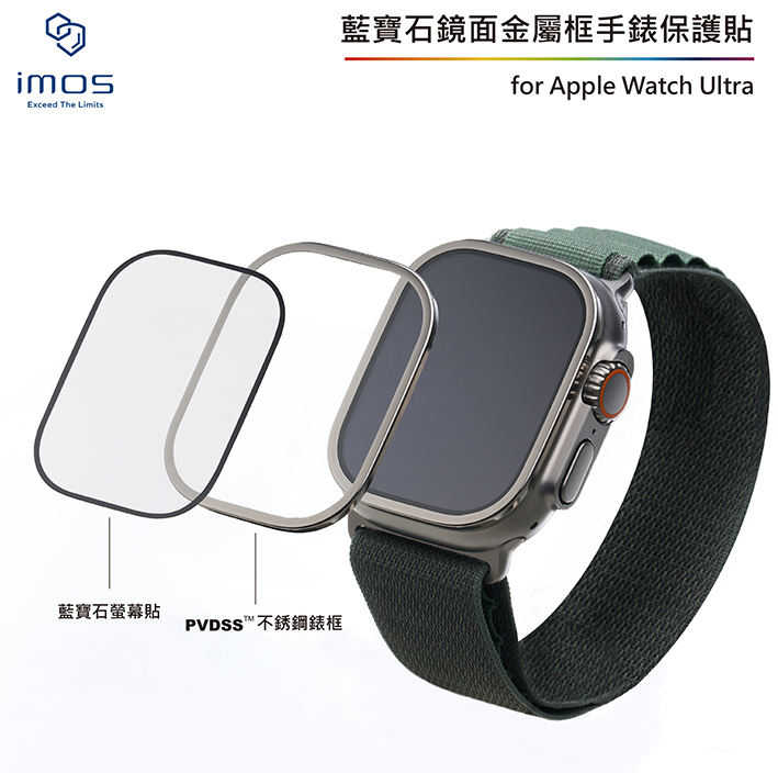 Apple Watch Ultra(鏡面) 一/二代 藍寶石金屬框手錶保護貼