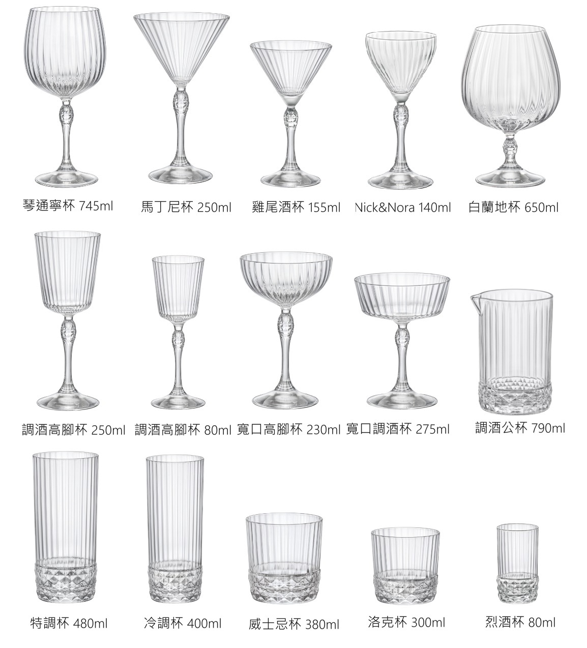 Bormioli Rocco 美式復古系列酒杯 共15款/入