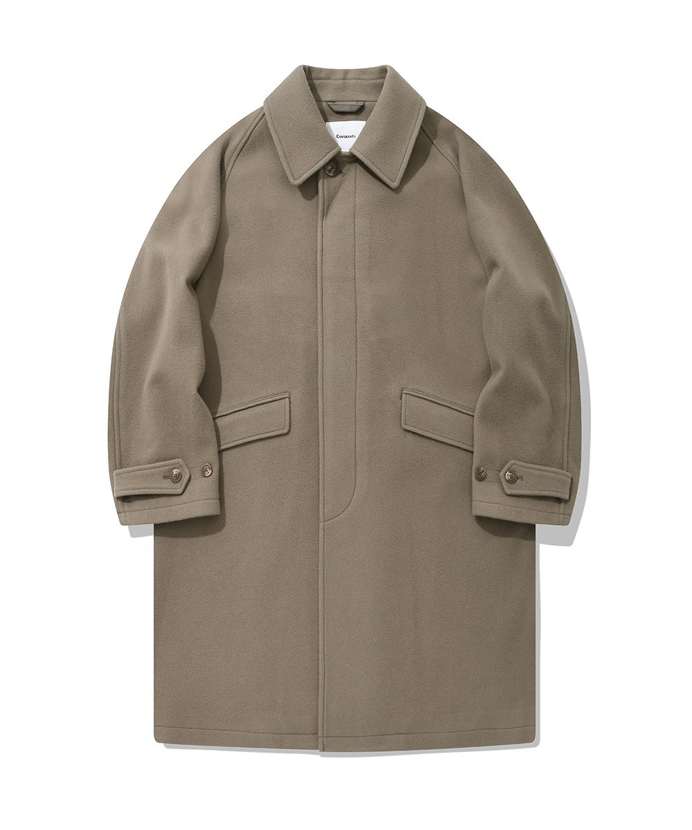 COVERNAT 羊毛 Balmacan  外套 長版大衣 米色