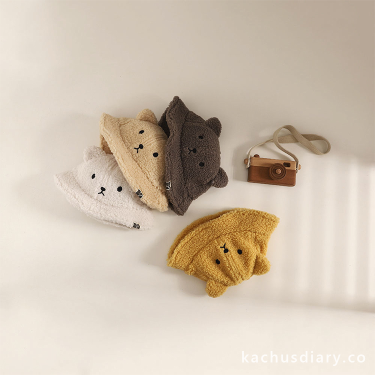 little bear毛絨絨保暖漁夫帽