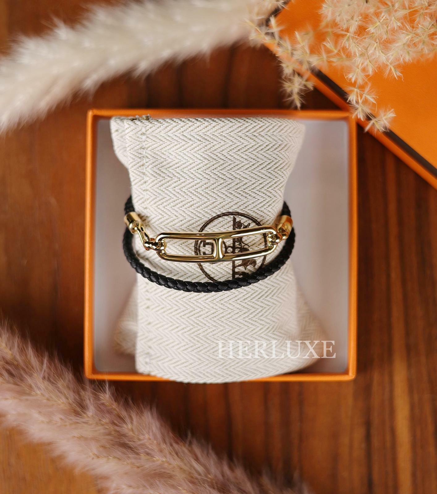 Roulis double tour tressé bracelet 89 noir cc  T1 T2