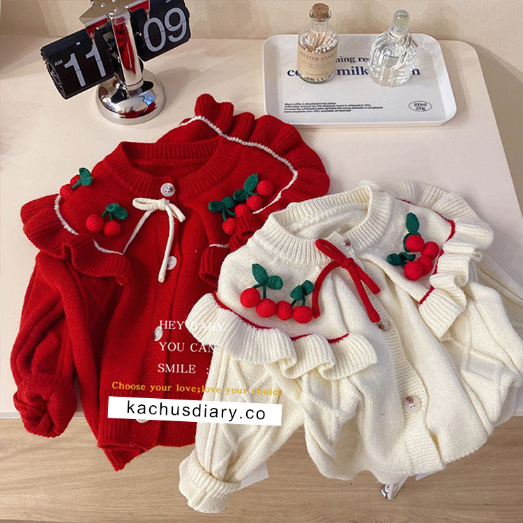 Cherry Knit Collar coat