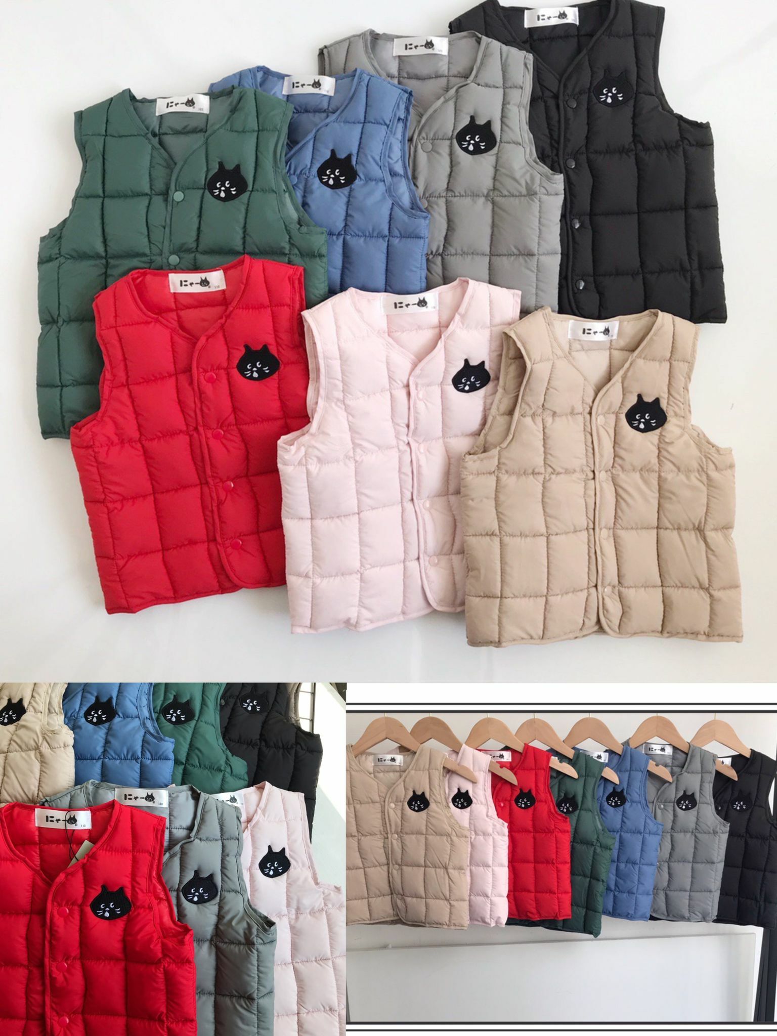 現貨-秋冬新品✨驚訝貓休閒百搭舒適款兒童無袖馬甲22F1010