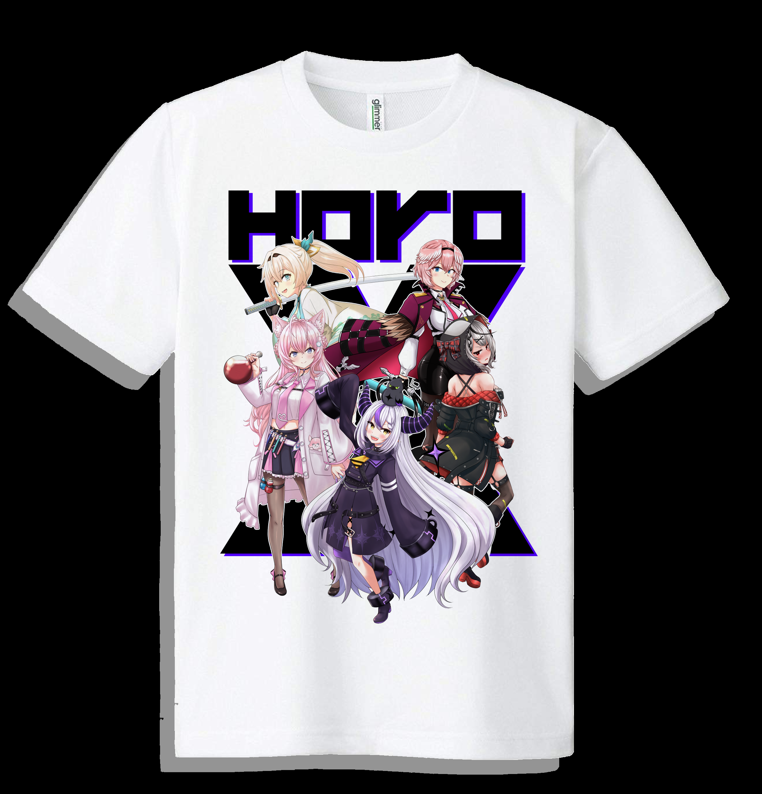 「官方代購」「定期代購」「非公式」Hololive HoloX T-Shirt 秘密結社HoroX【ラプラス・ダークネス＆沙花叉クロヱ＆博衣こより＆風真いろは＆鷹嶺ルイ】