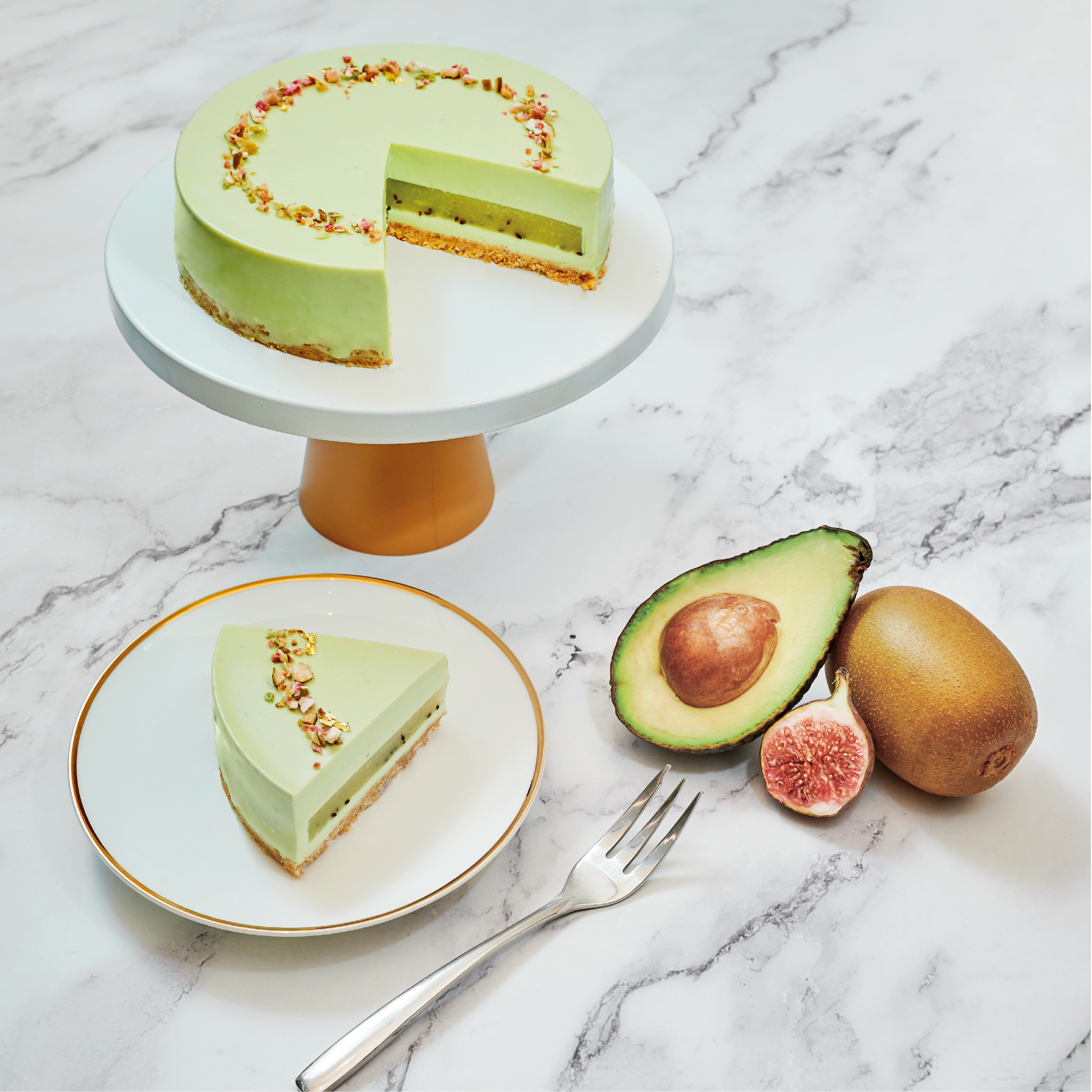 Avocado Kiwi Greek Yogurt Cheese Cake