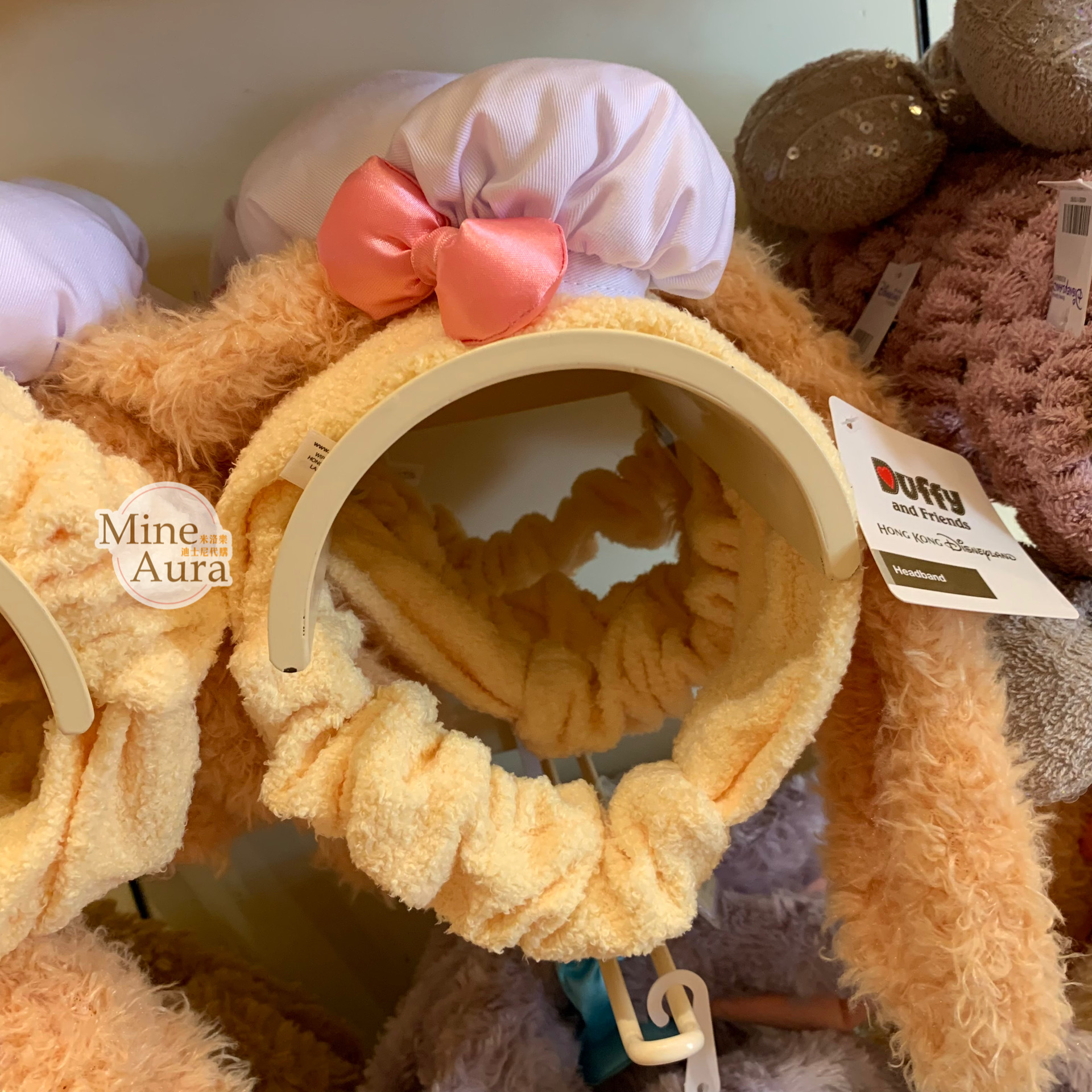 可琦安 餅乾 CookieAnn 絨毛 立體耳朵造型 髮帶 洗臉髮帶 -香港迪士尼樂園