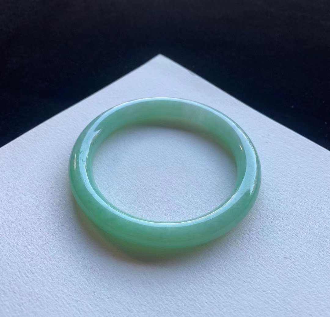 滿綠圓條手鐲 52mm, 天然翡翠A玉, 緬甸玉, Jade, Jadeite