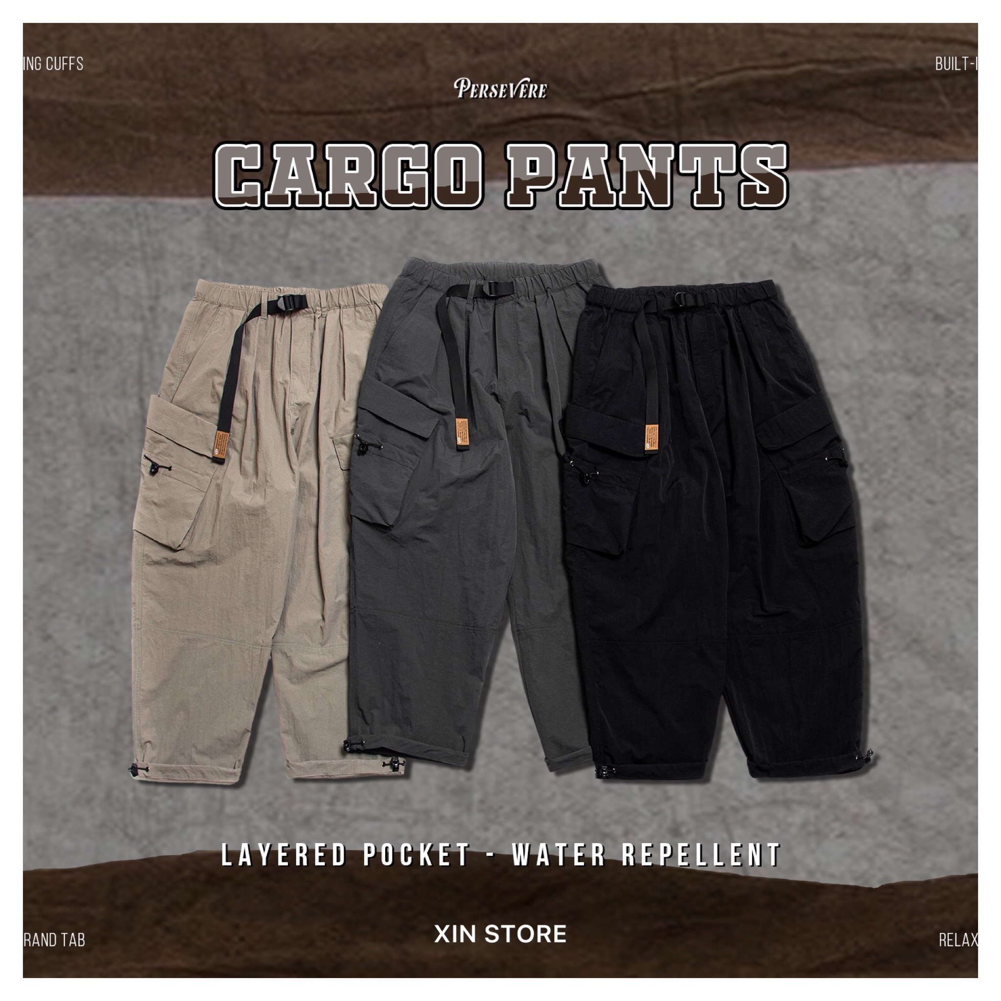 Persevere Layered Pocket Cargo Pants 長褲 多口袋 防潑水 三色