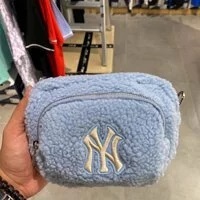[S] MLB FLEECE UNISEX CROSSBODY BAG,LIGHT BLUE, 3ACRS0316-50BLL (SMLB168)