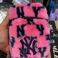 [S] MLB FUR MONOGRAM NEW YORK YANKEES UNISEX MINI CROSSBODY BAG,PINK, 3ACRH0216-50PKD (SMLB175)
