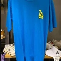 [S] MLB GRAFFITI PRINTING UNISEX SHORT SLEEVE T-SHIRT,BLUE, 31TS06031-07U (SMLB177)