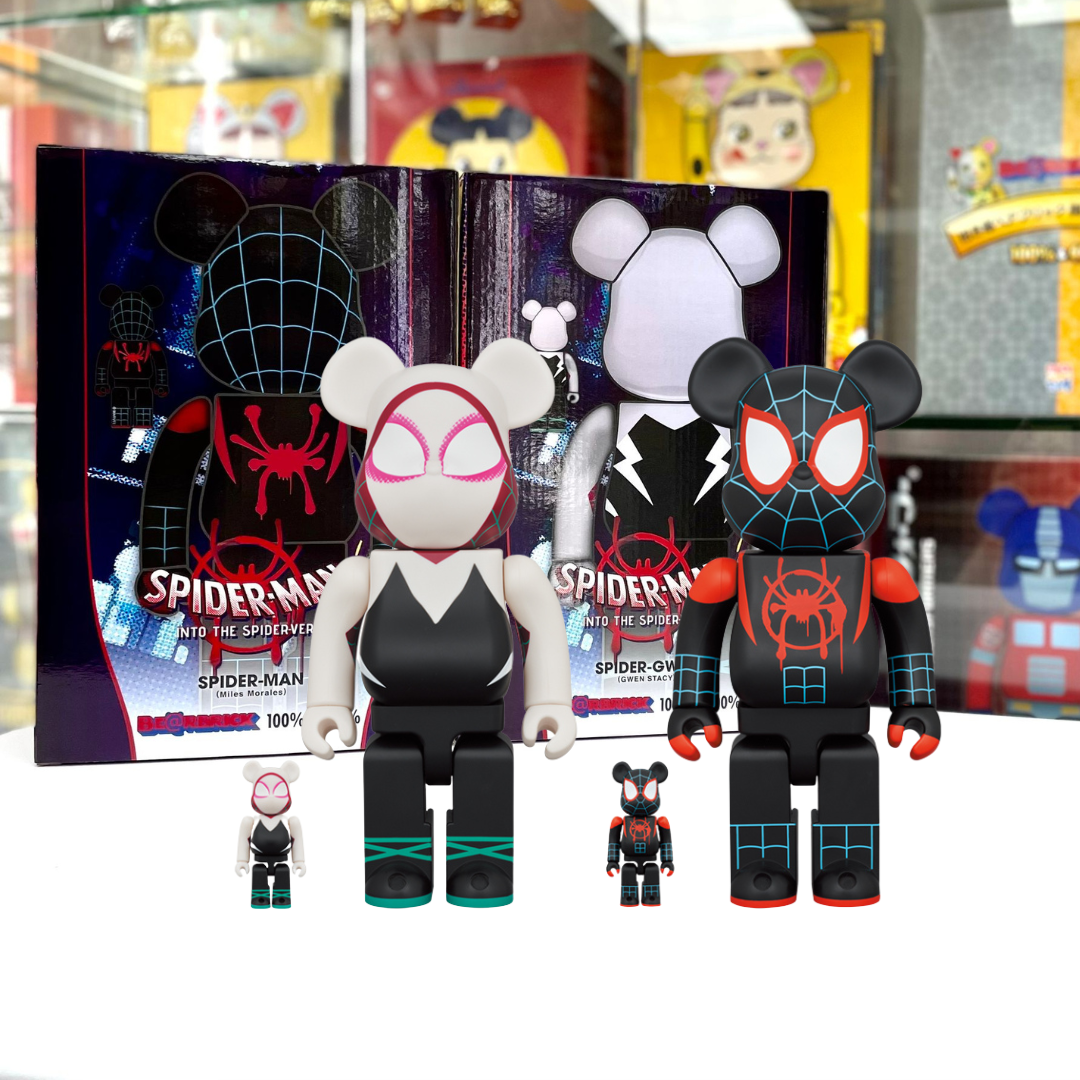 Set of 2 100%+400% Be@rbrick SPIDER-MAN INTO THE SPIDER