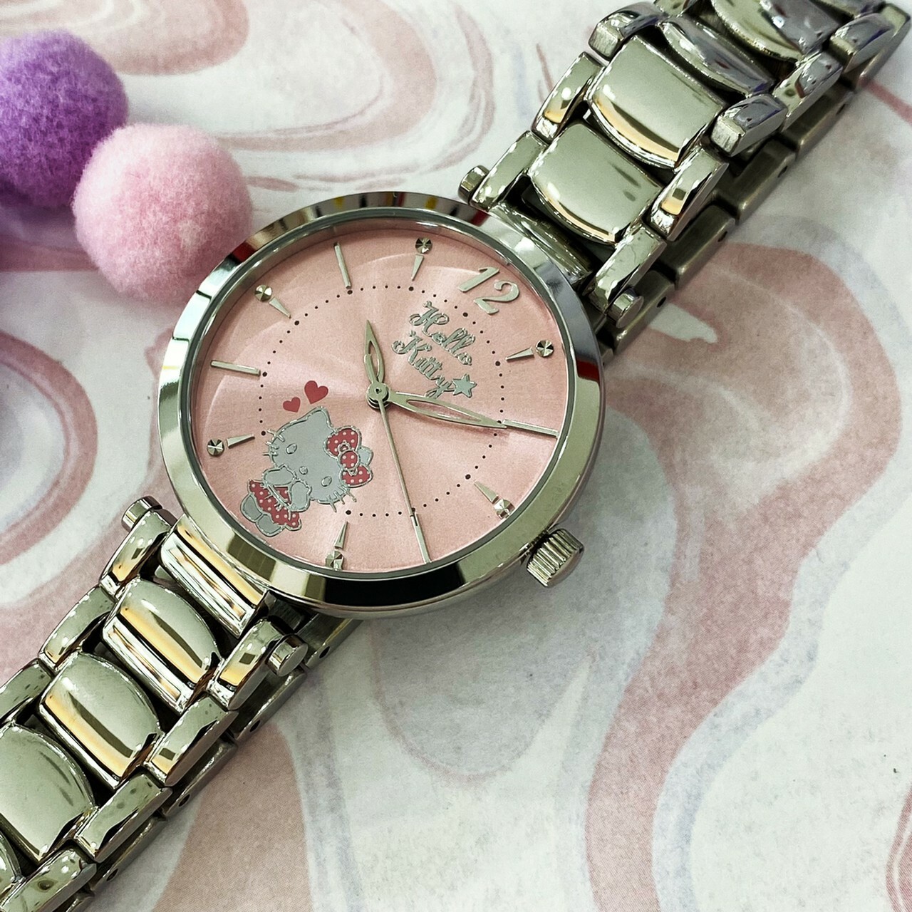 【HELLO KITTY】水玉點點甜美手錶 LK709LWPI (粉) 32mm 現代鐘錶