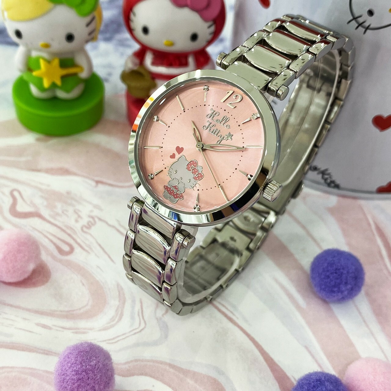 【HELLO KITTY】水玉點點甜美手錶 LK709LWPI (粉) 32mm 現代鐘錶