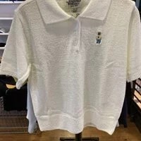 [S] WHO.A.U STEVE POLO CARDIGAN SHORT SLEEVE,IVORY, WHKAC3892F-IVORY (SWAU52)