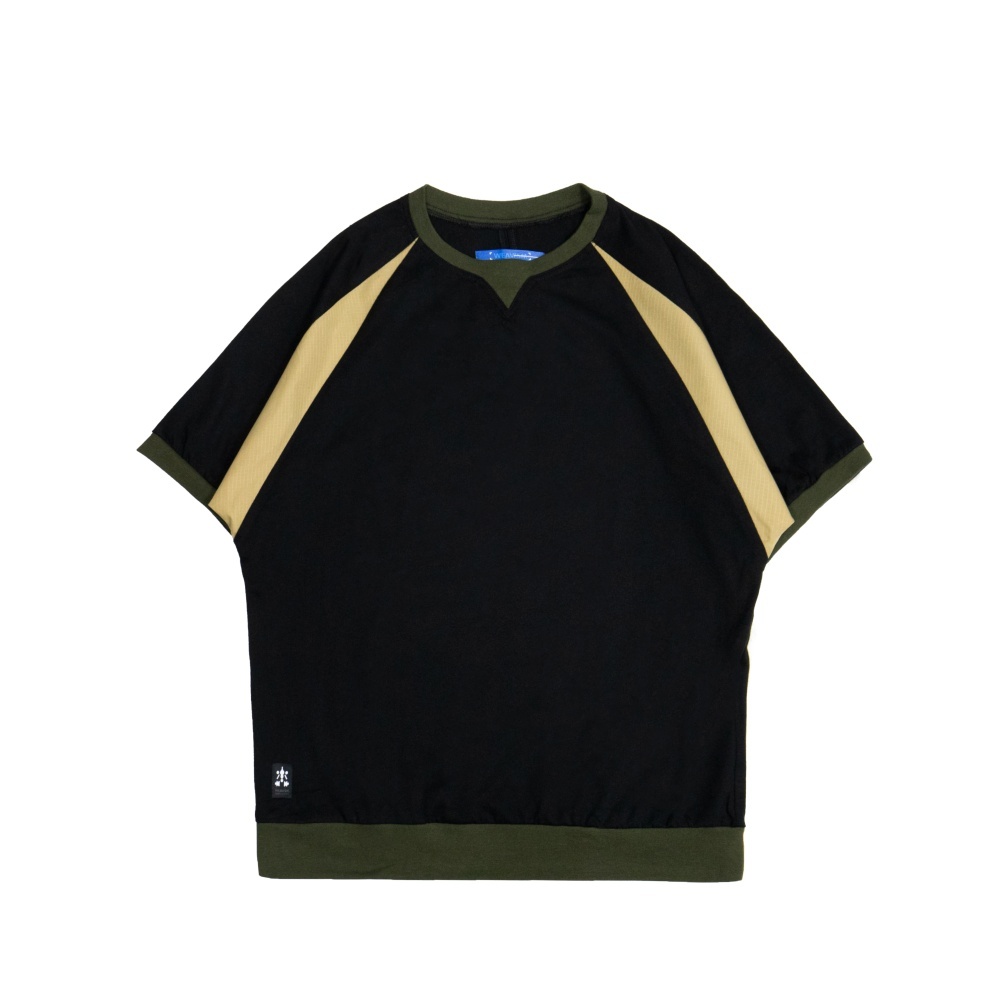 雙色透氣上衣-黑