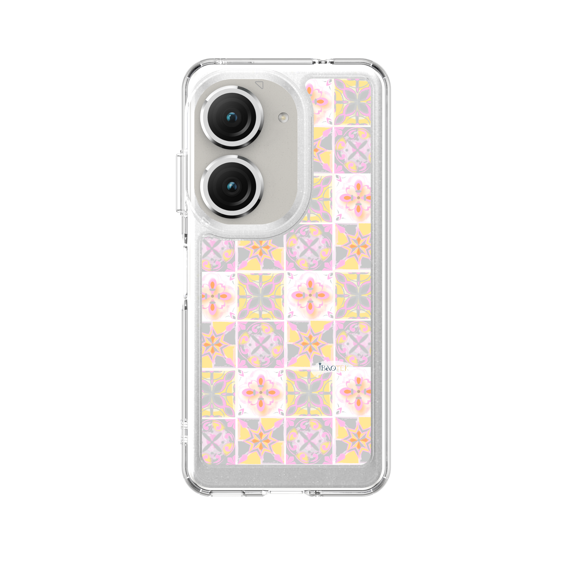 Asus ZenFone 9/10通用防摔殼粉彩花磚