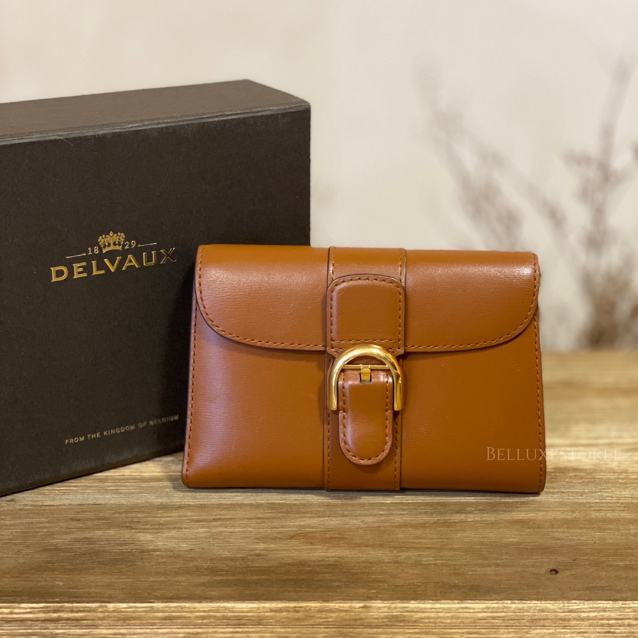 [Pre-owned] Delvaux brillant compact wallet Brown