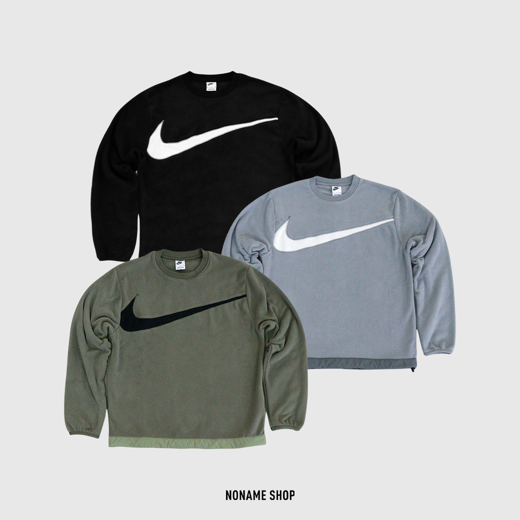 NIKE 大勾 拼接 磨毛 大學T 三色 (男款)