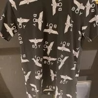 [S] BOYLONDON EAGLE BOY ALLOVER T-SHIRT,BLACK/WHITE, B00TS1004U89 (SBB100)