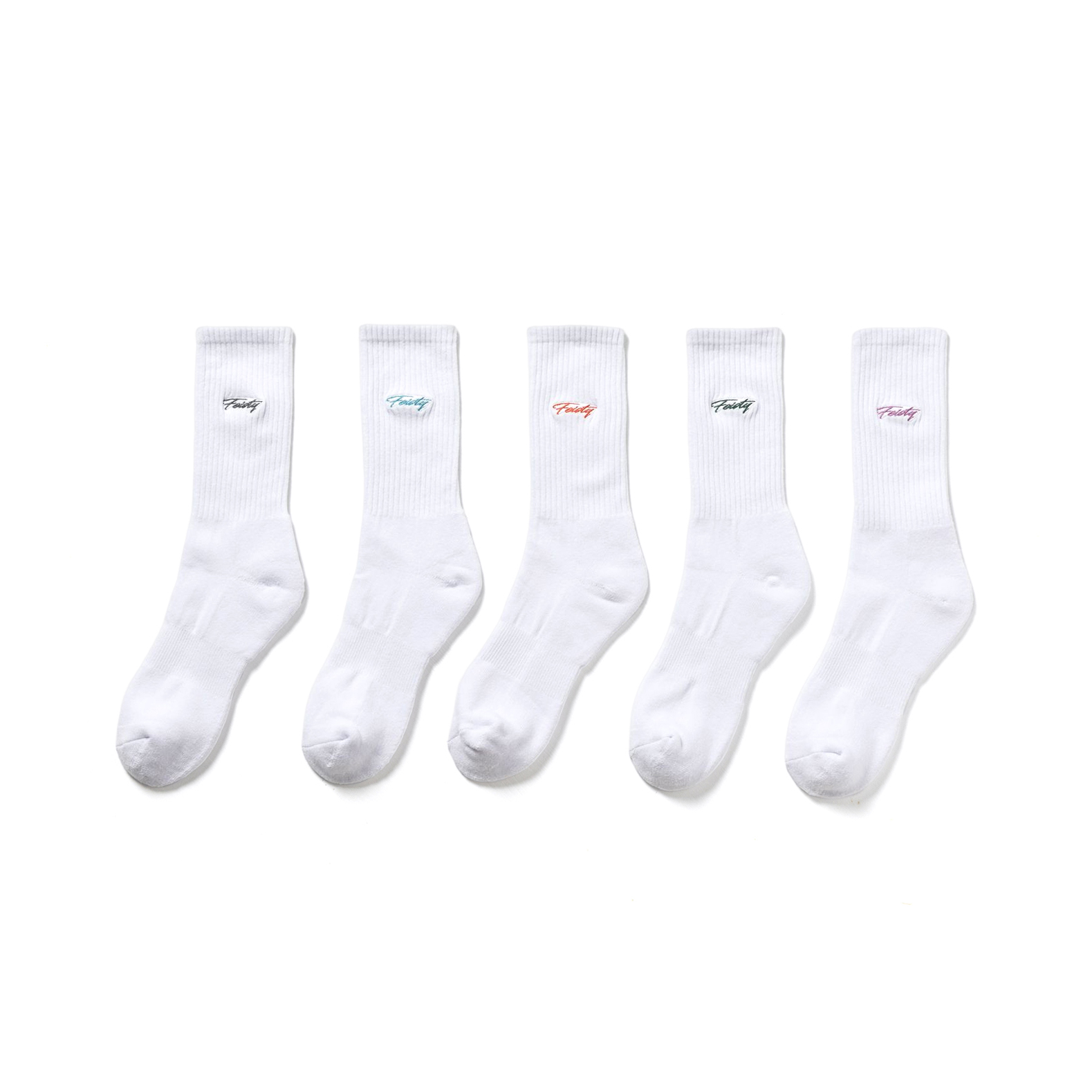 FEISTY CURSIVE ACROSS LOGO SOCKS 草寫字體電繡長襪 5色 FS-SK-15 16 17 18 19  [台灣現貨]