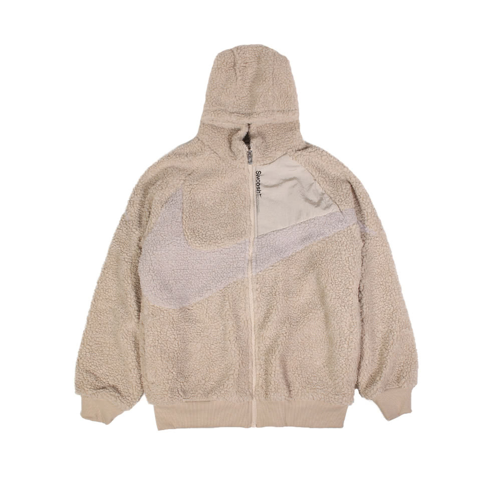 NIKE BIG SWOOSH BOA JACKET 卡其毛絨童裝大勾外套FD4953-107 [台