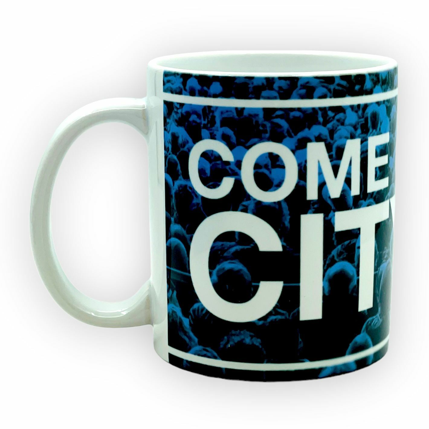 曼城淺藍色暗花COME ON CITY水杯