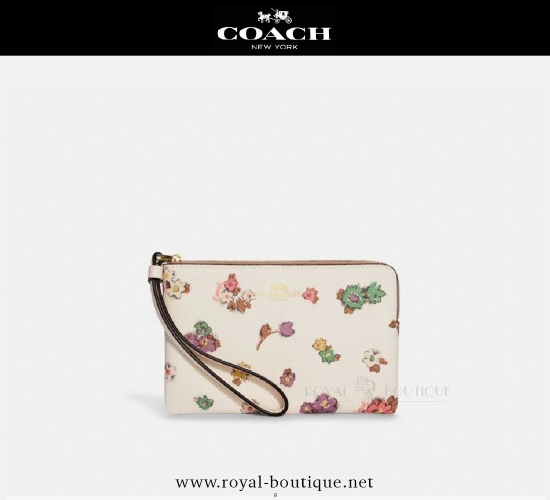 COACH 滿版小花零錢包
