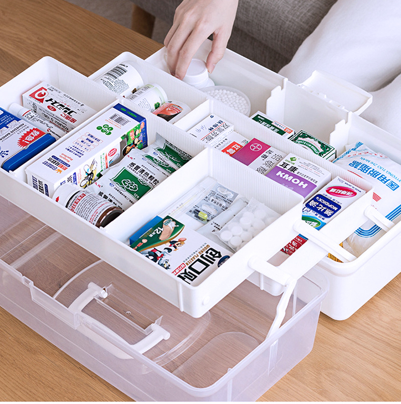 Mbuys Mall First Aid Box Lockable Medicine Storage Box Plastic Emergency  Cabinet Organizer With Detachable Tray And Handle Portable First Aid  Organizer For Home Camping Travel And Car, Medical Kit, First Aid
