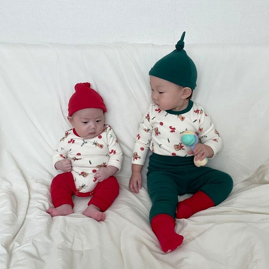 聖誕紅綠配包屁衣3件組