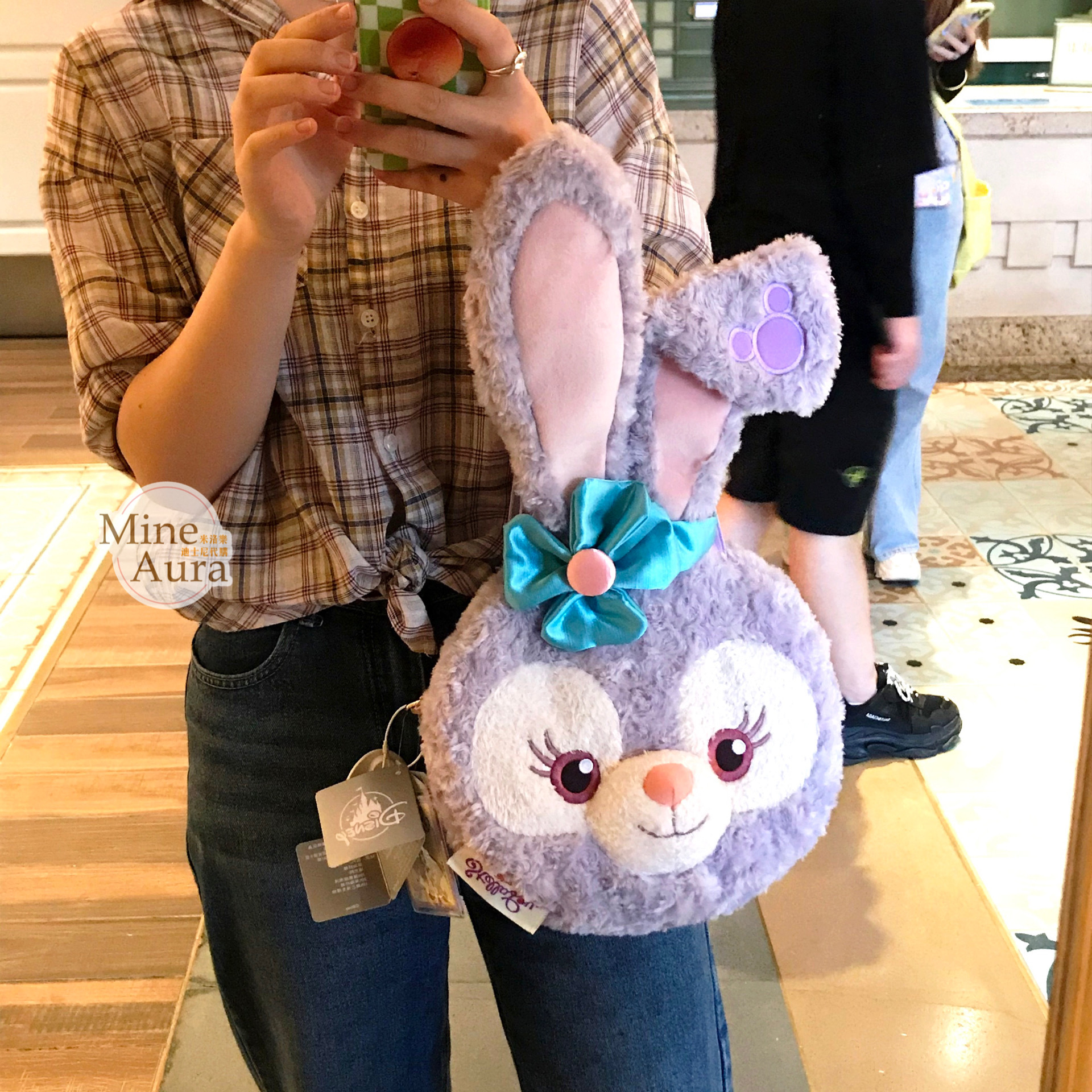 史黛拉露 星黛露 StellaLou 大頭 絨毛 3way 手提包 斜背包 後背包 三用包 -上海迪士尼樂園