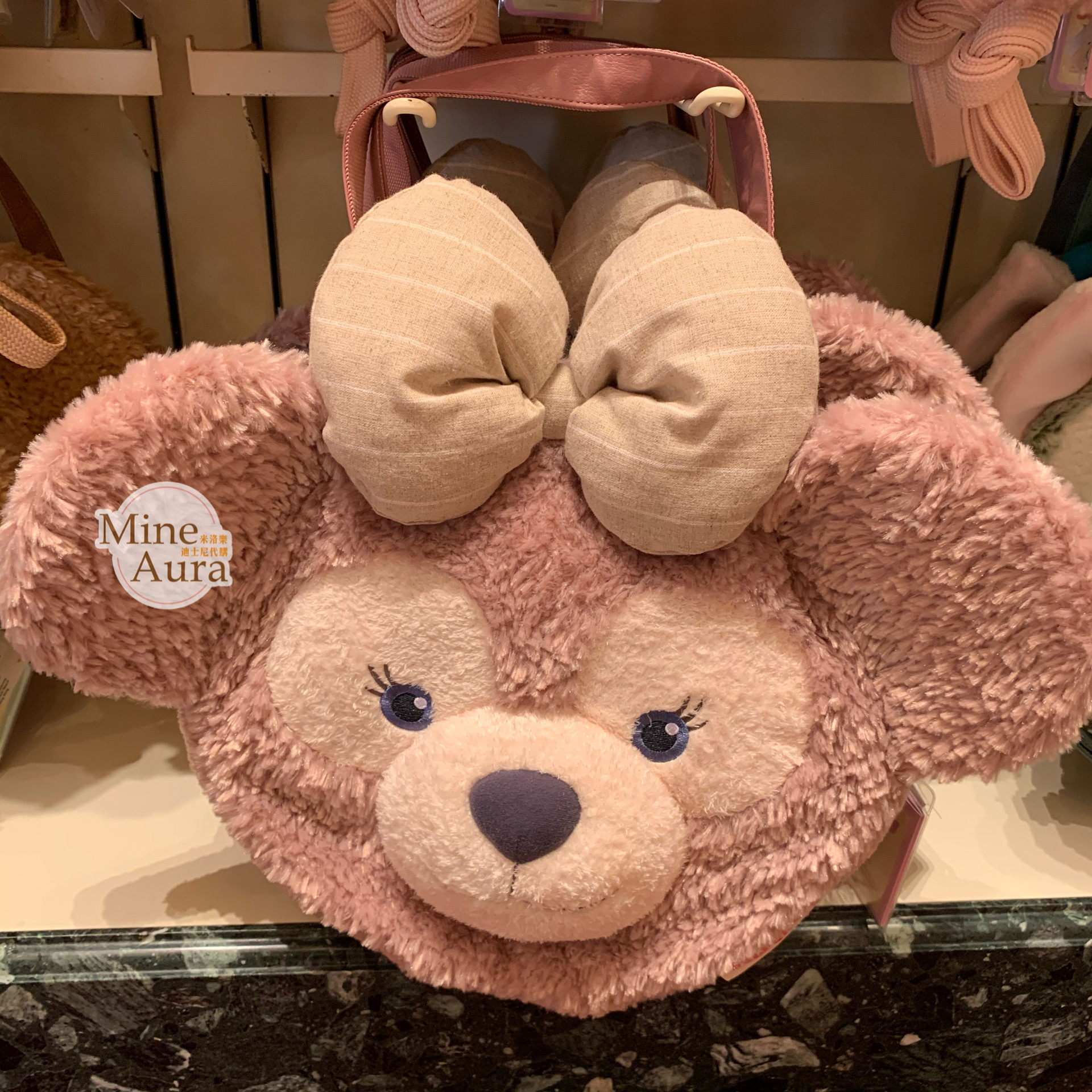 雪莉玫 ShellieMay 大頭 絨毛 3way 手提包 斜背包 後背包 三用包 -香港迪士尼樂園