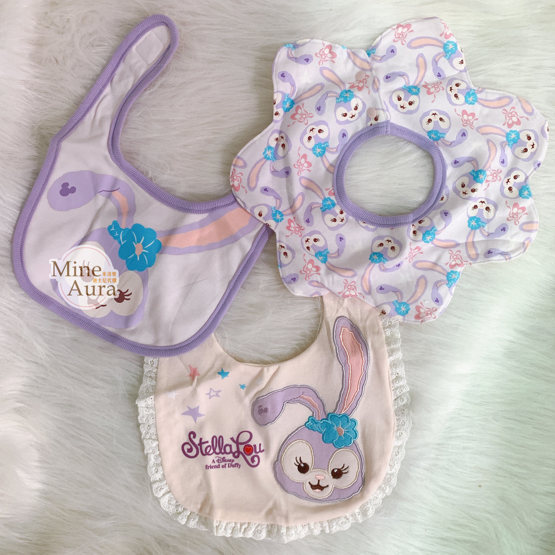 (現貨) 史黛拉露 星黛露 StellaLou 造型 圍兜兜 3入組 嬰兒用品 -香港迪士尼樂園