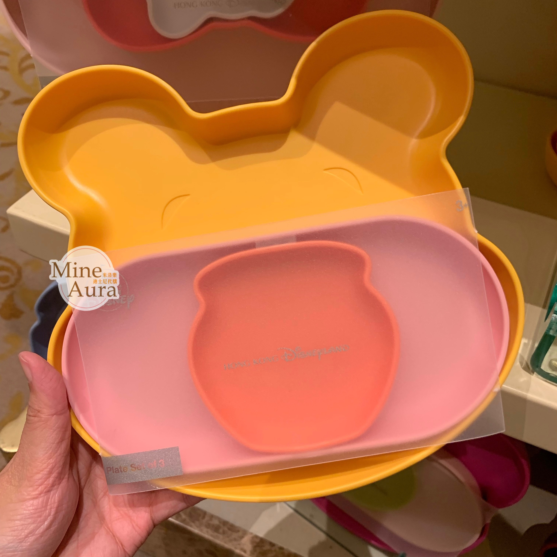 (特價現貨) 小熊維尼 Winnie the Pooh 大頭造型 餐盤 3入組 -香港迪士尼樂園