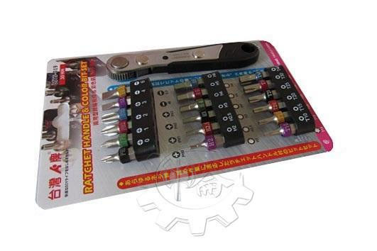 ＊中崙五金【附發票】ALSTRONG 彩色BID 棘輪板桿19件組 六角軸起子組 BITS-019 BITS-19