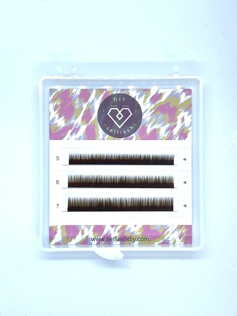 啡色 Brown 單根下眼睫毛5/6/7mm混合長度