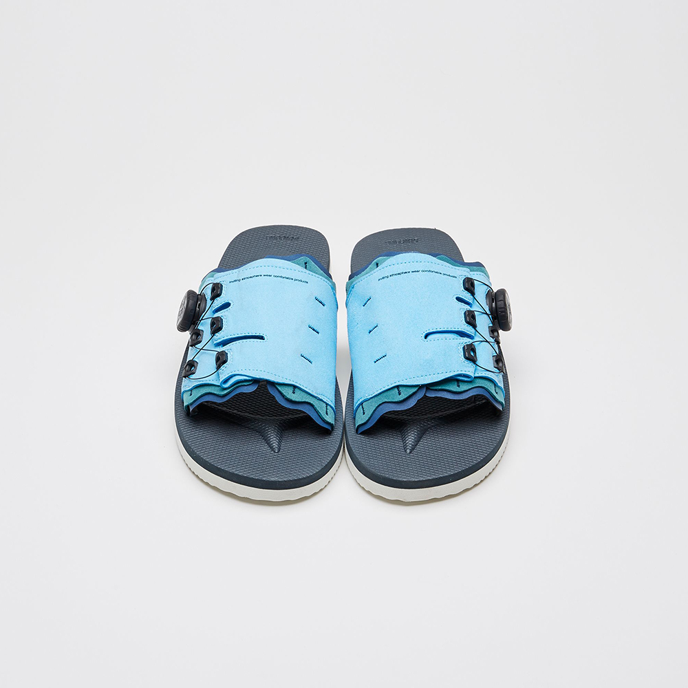 [出清商品售出無退換] SUICOKE LETA-AB OG-258AB 水藍色 波紋 可調節 抗菌內裡 輕量 拖鞋【SK22258ABBL】