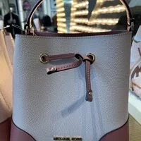 [S] MICHAEL KORS 35F2GM9M6T MERCER MEDIUM DRAWSTRING BUCKET BAG, POWDER BLUSH MULTI, 196163425733 (SMK177)