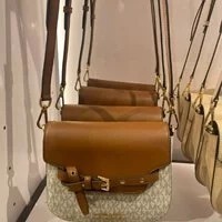 [S] MICHAEL KORS 35S2GU5C1B EMILIA SMALL SADDLE CROSSBODY BAG, BROWN, 196163089492 (SMK184)