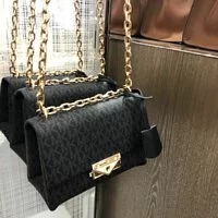 [S] MICHAEL KORS 35F2G0EC5B CECE SMALL CONV LEATHER CROSSBODY, BLACK, 196163434094 (SMK197)