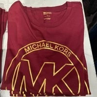 [S] MICHAEL KORS BIG LOGO T-SHIRT, DARK BRANDY, JU150B497J-DARK BRANDY (SMK204)