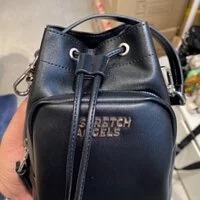 [S] STRETCH ANGELS NYLON SMALL BUCKET BAG, BLACK, SWCR00414K0001-BKS (SSA16)